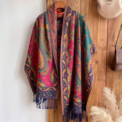 Ethnic Style Travel Wear Shawl Warm Cloak